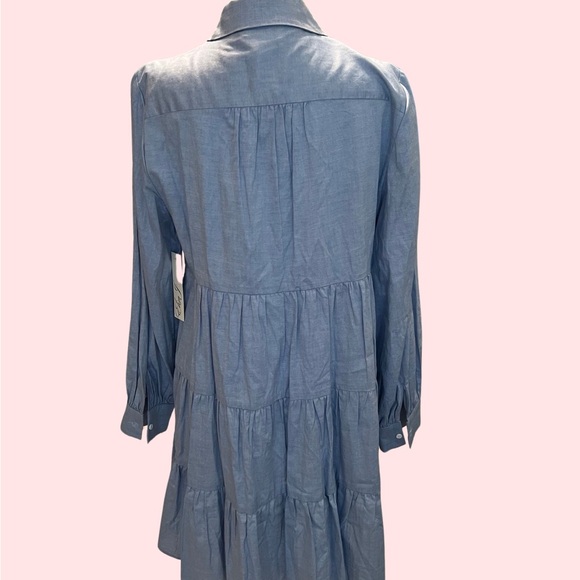 Eliza J NWT Long Sleeve Tiered Shirtdress size 10 - Picture 4 of 9